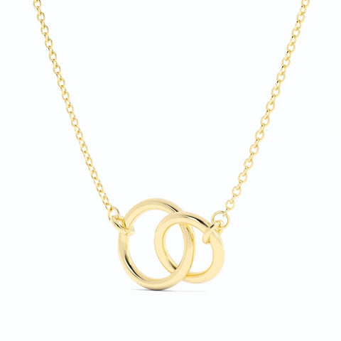 14K Gold Plated Interlocking Rings Necklace