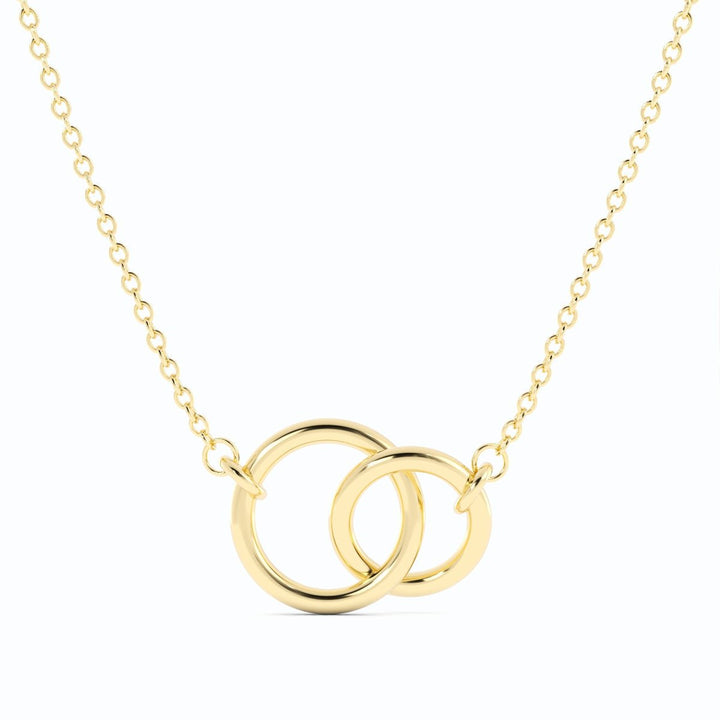 14K Gold Plated Interlocking Rings Necklace