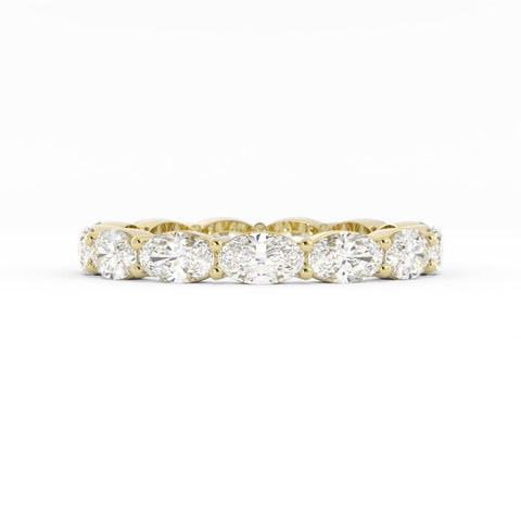 14K Yellow Gold Lab Grown Diamond Oval Eternity 2.67mm Wedding Band