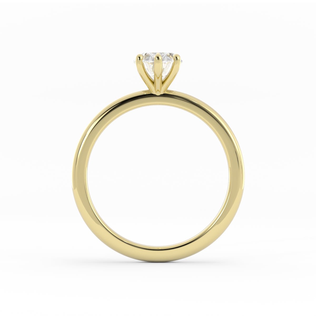 1.25ct Moissanite Oval Solitaire 14K Yellow Gold Engagement Ring