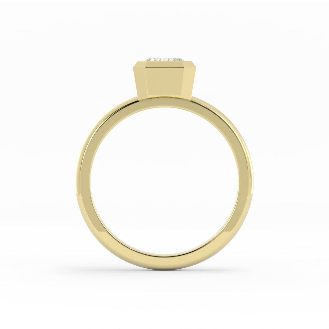 1.0ct Moissanite Emerald North South Solitaire 14K Yellow Gold Engagement Ring