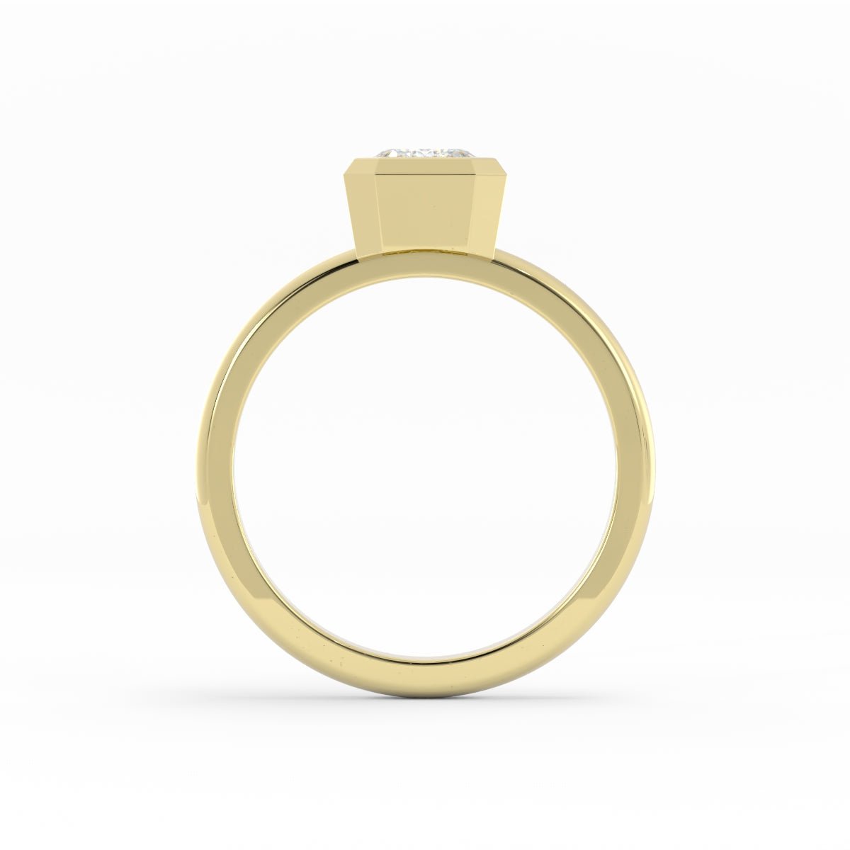 1.0ct Moissanite Emerald North South Solitaire 14K Yellow Gold Engagement Ring