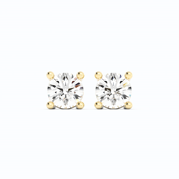 Round Lab Grown Diamond Solitaire Earrings