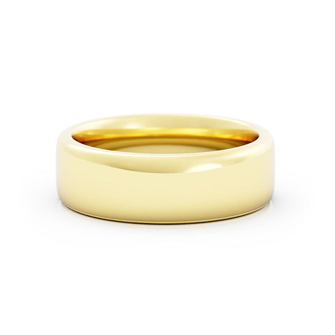 18k Yellow Gold 6.5mm Super Heavyweight Domed Comfort Fit Wedding Band