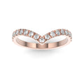 18K Rose Gold Contour Half Shank Lab Grown Diamond Wedding Band