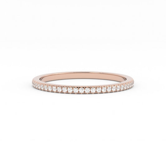 18K Rose Gold Round Lab Grown Diamond Eternity 1.7mm Wedding Band