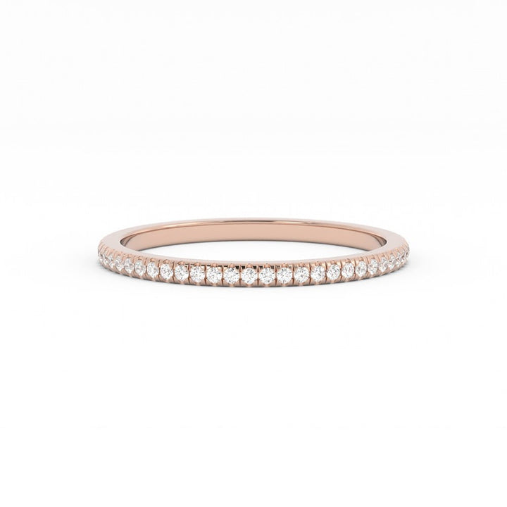 18K Rose Gold Round Lab Grown Diamond Eternity 1.7mm Wedding Band