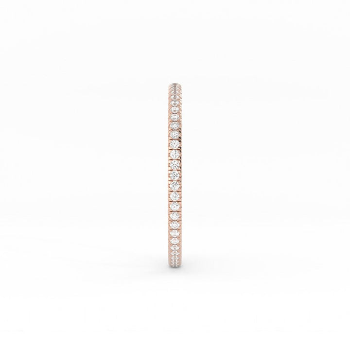 18K Rose Gold Round Lab Grown Diamond Eternity 1.7mm Wedding Band