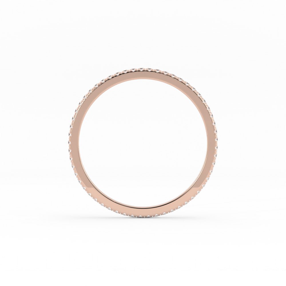 18K Rose Gold Round Lab Grown Diamond Eternity 1.7mm Wedding Band