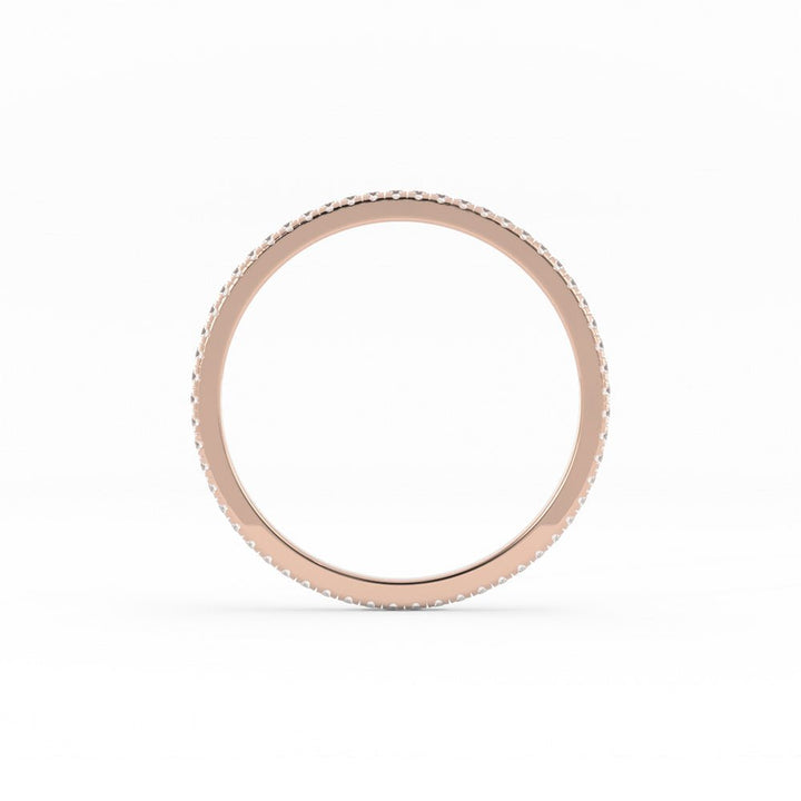 18K Rose Gold Round Lab Grown Diamond Eternity 1.7mm Wedding Band