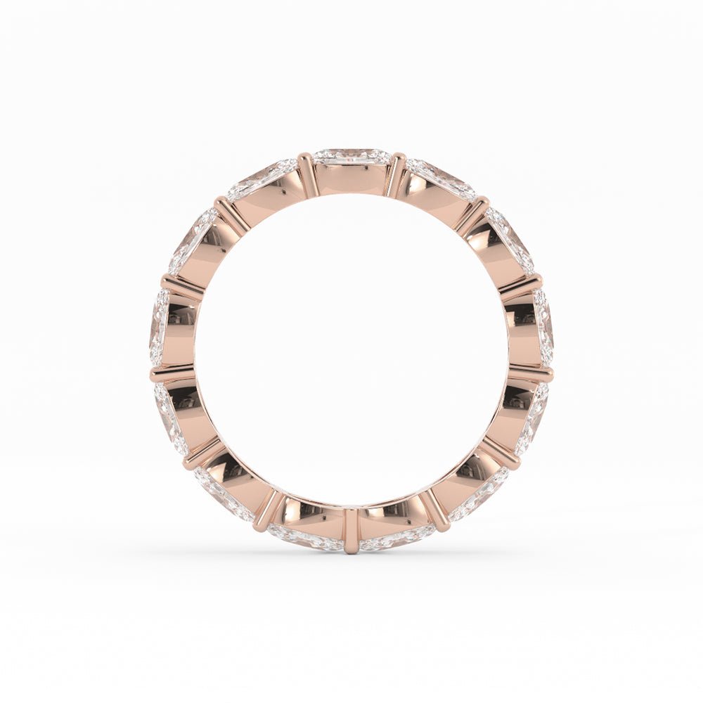 18K Rose Gold Natural Diamond Oval Eternity 2.67mm Wedding Band