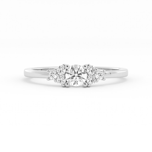 0.25ct Lab Grown Diamond Round Solitaire 18K White Gold Engagement Ring