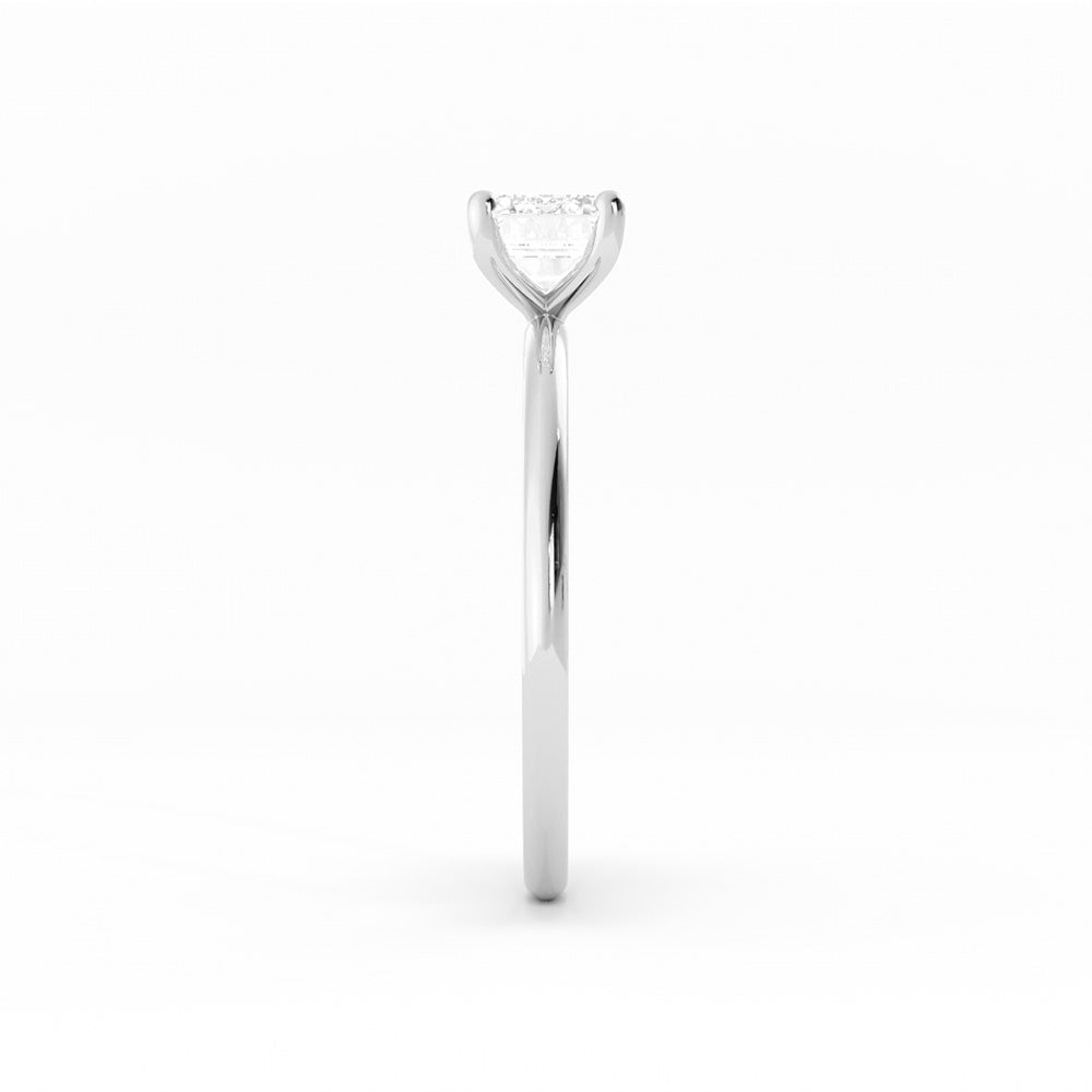 1.0ct Moissanite Emerald East West 18K White Gold Engagement Ring