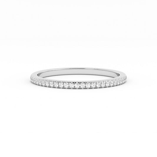 18K White Gold Round Lab Grown Diamond Eternity 1.7mm Wedding Band