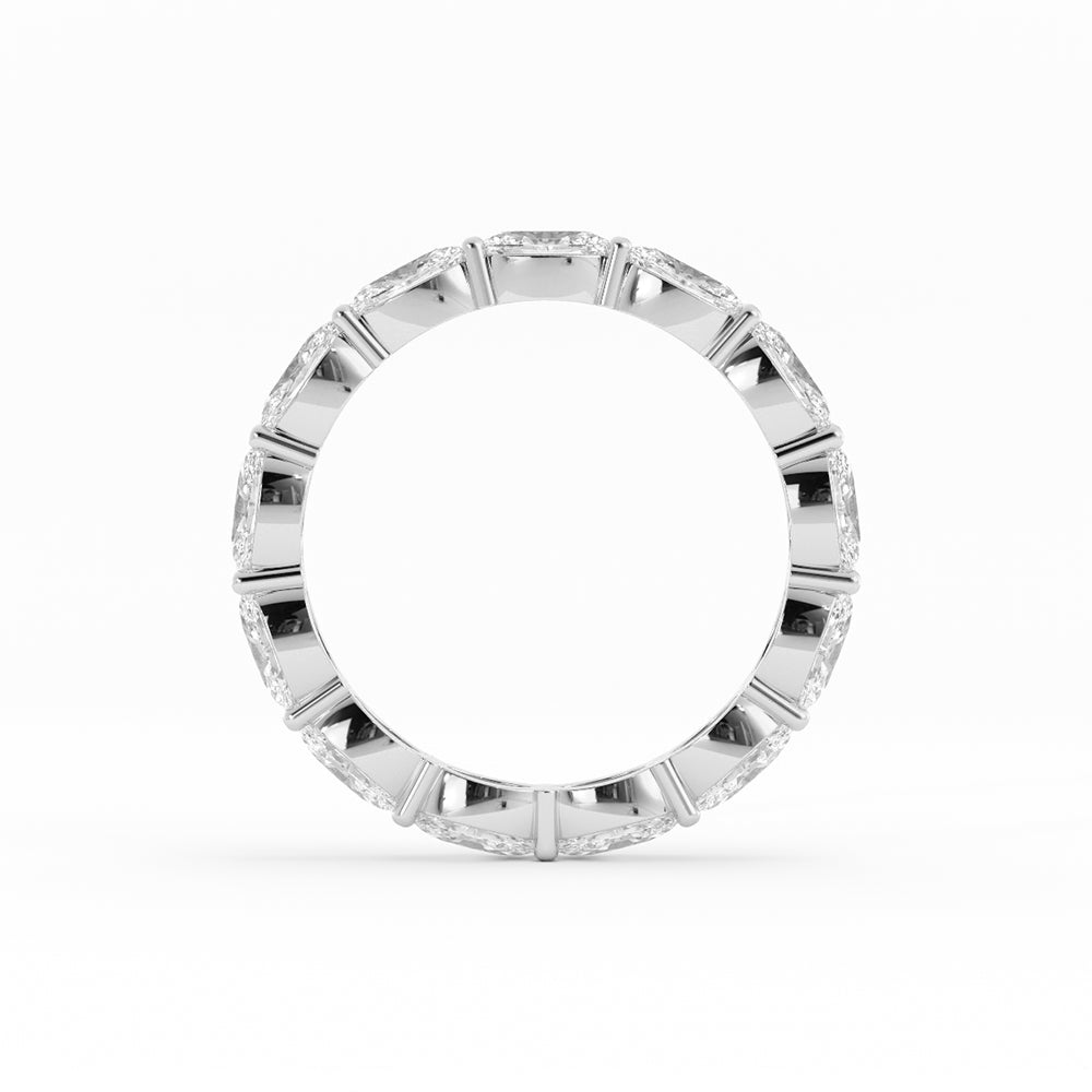 18K White Gold Lab Grown Diamond Oval Eternity 2.67mm Wedding Band