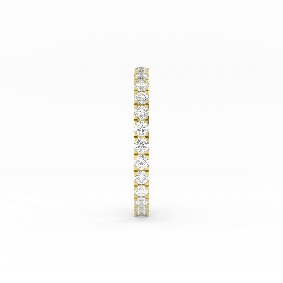18K Yellow Gold Round Eternity Lab Grown Diamond Wedding Band