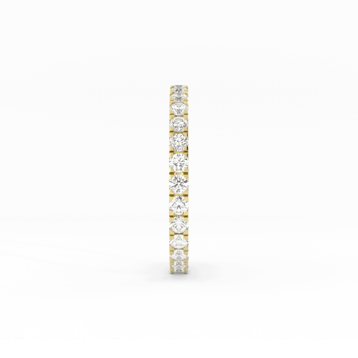 18K Yellow Gold Round Eternity Lab Grown Diamond Wedding Band