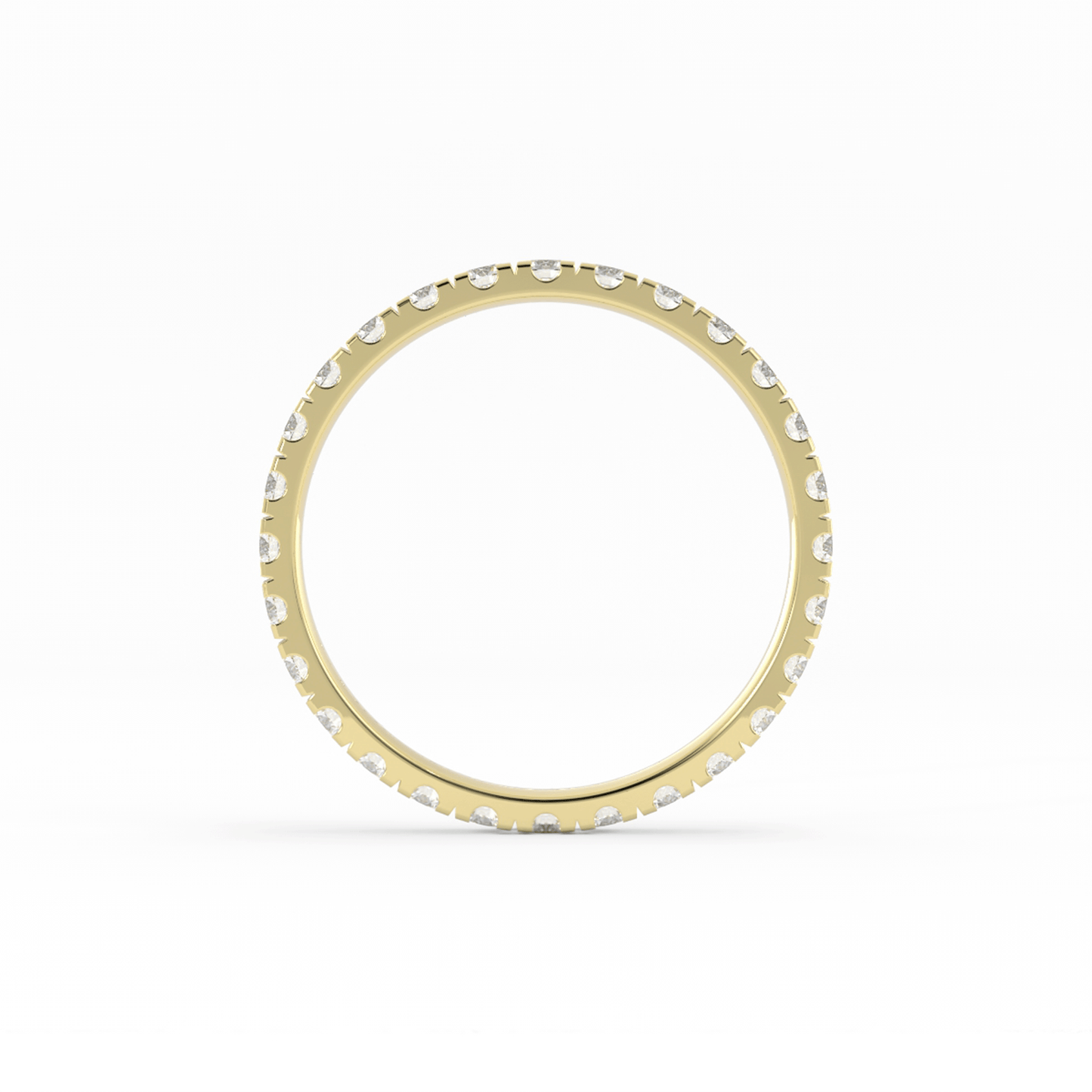 18K Yellow Gold Round Eternity Lab Grown Diamond Wedding Band
