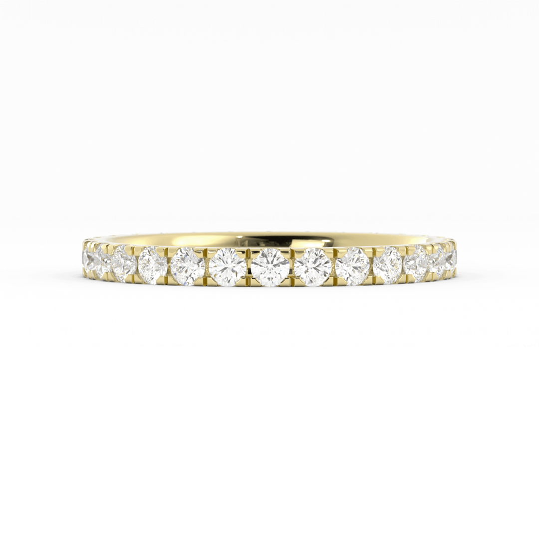 18K Yellow Gold Round Eternity Lab Grown Diamond Wedding Band