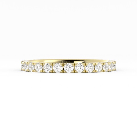 18K Yellow Gold Round Eternity Lab Grown Diamond Wedding Band