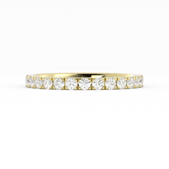18K Yellow Gold Round Eternity Lab Grown Diamond Wedding Band