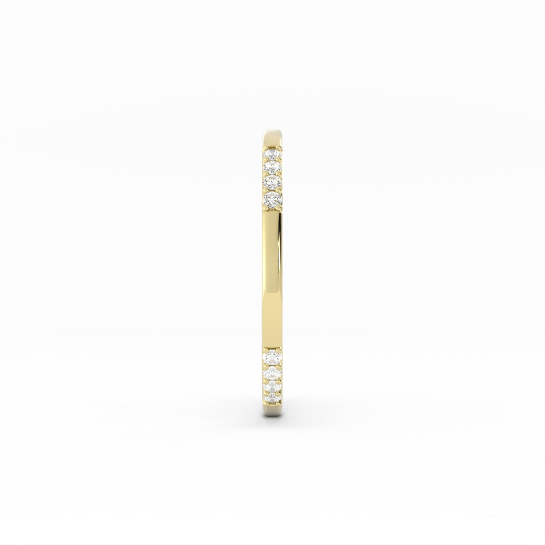 18K Yellow Gold Round 16 Grouped Natural Diamond Wedding Band