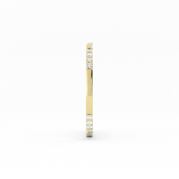 18K Yellow Gold Round 16 Grouped Natural Diamond Wedding Band