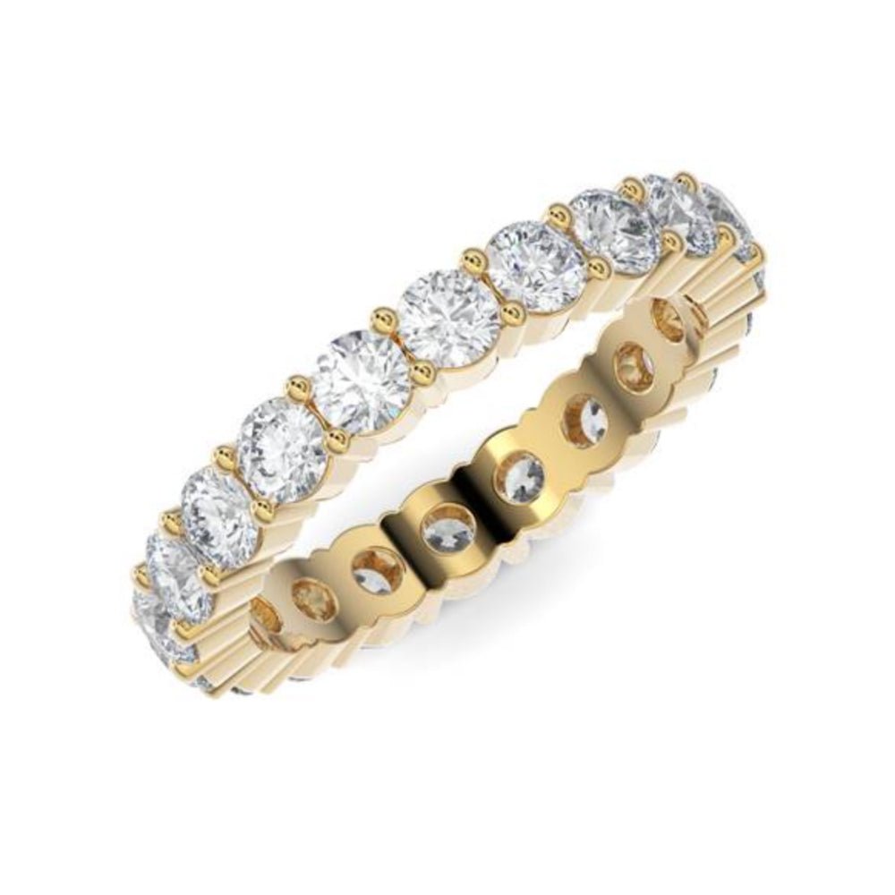 18K Yellow Gold Round Eternity Lab Grown Diamond Wedding Band