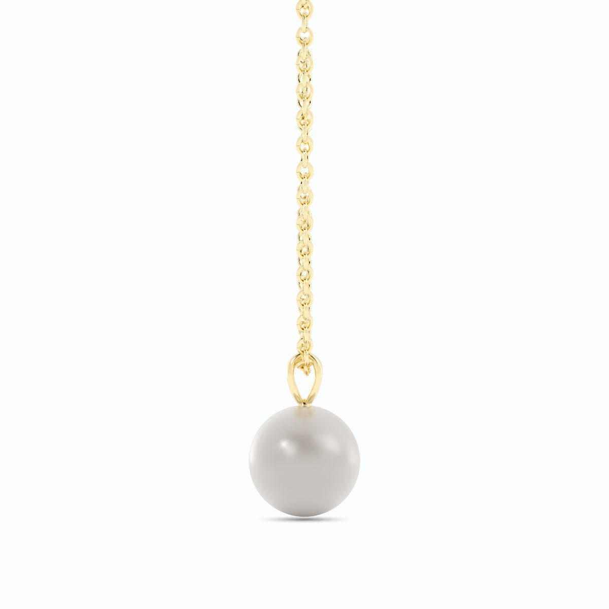 2.0ct Pearl Solitaire Pendant Akoya 18K Yellow Gold Necklace