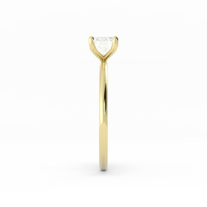 1.0ct Moissanite Emerald East West 18K Yellow Gold Engagement Ring