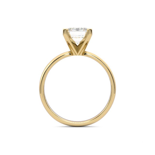 1.67ct Moissanite Emerald Solitaire 18K Yellow Gold Engagement Ring