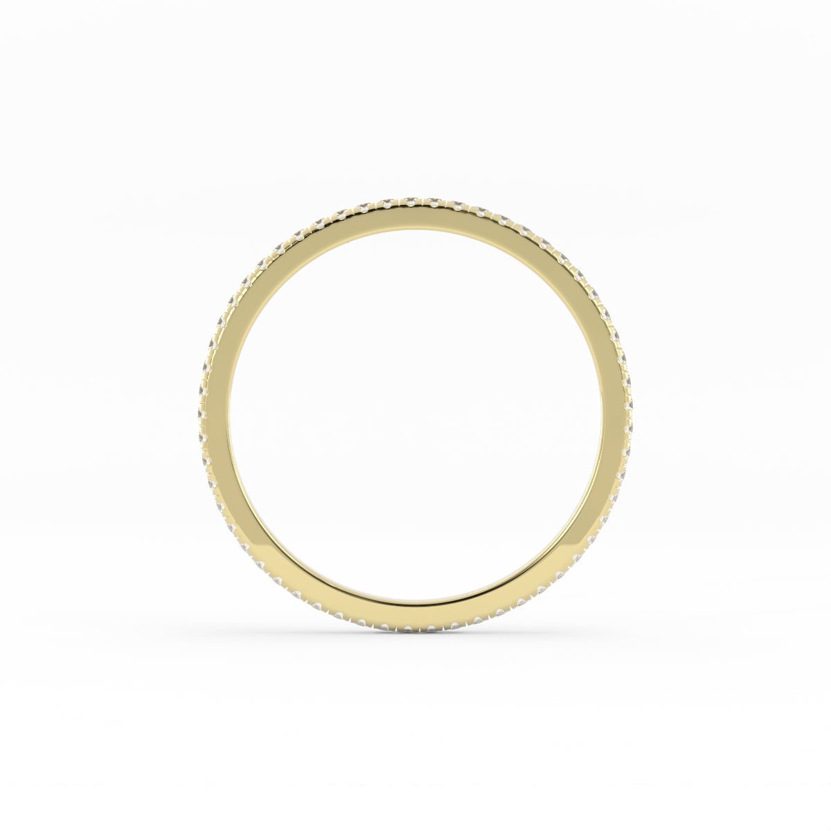 18K Yellow Gold Moissanite Eternity 1.7mm Wedding Band