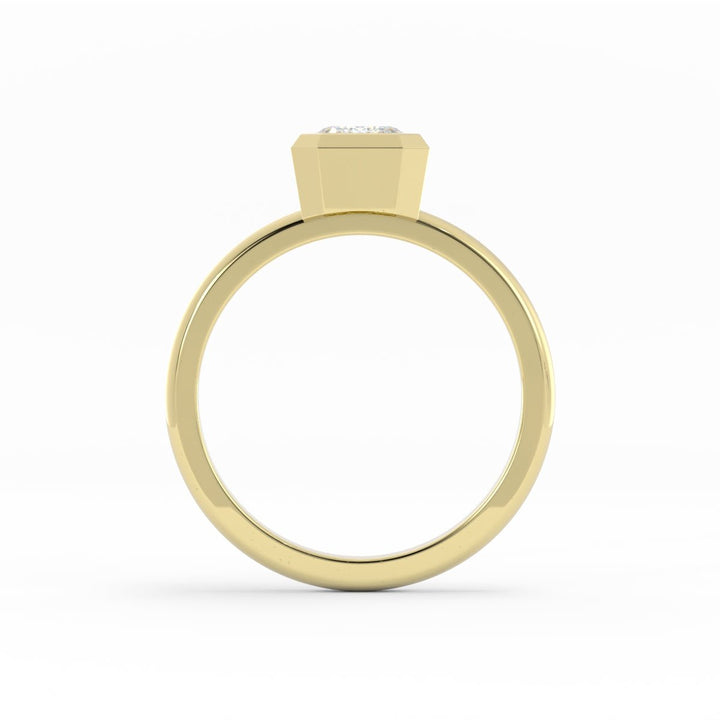 1.0ct Moissanite Emerald North South Solitaire 18K Yellow Gold Engagement Ring