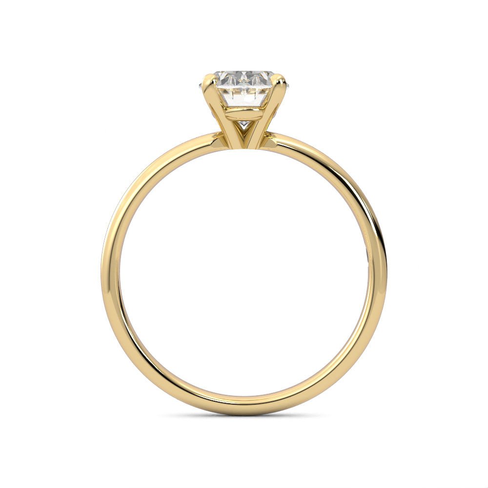 1.09ct Moissanite Oval Solitaire 18K Yellow Gold Engagement Ring