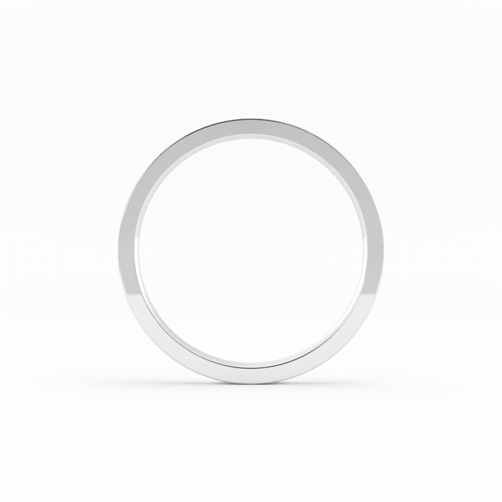 18K White Gold 2mm  Flat Comfort Fit Wedding Band