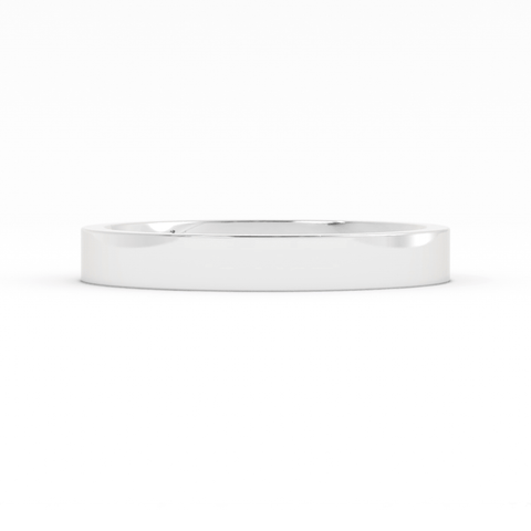 Platinum 3mm Flat Comfort Fit Wedding Band