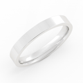 14K White Gold 3mm Flat Comfort Fit Wedding Band