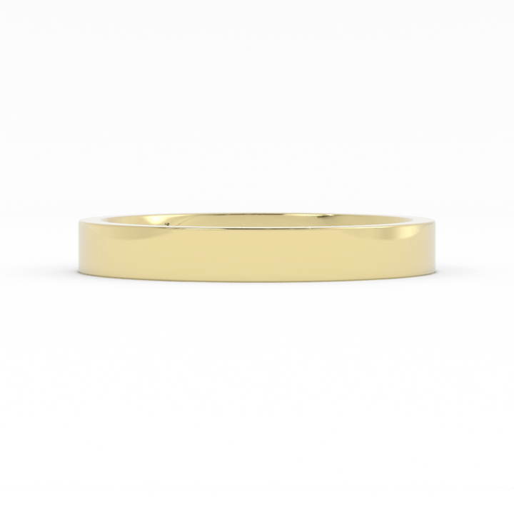 10K Yellow Gold 3mm  Flat Comfort Fit Wedding Band