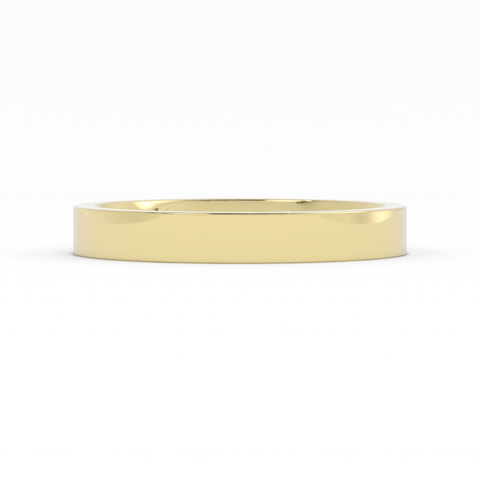 10K Yellow Gold 3mm Flat Comfort Fit Wedding Band