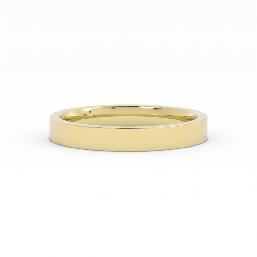 10K Yellow Gold 3mm  Flat Comfort Fit Wedding Band