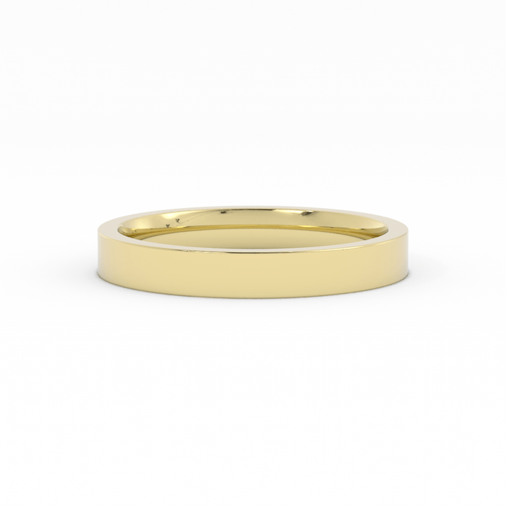 10K Yellow Gold 3mm  Flat Comfort Fit Wedding Band