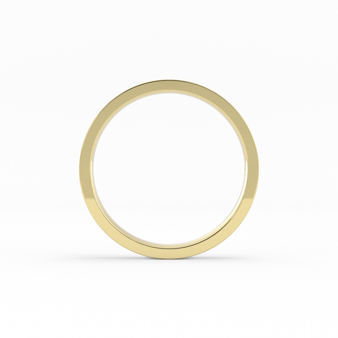 10K Yellow Gold 3mm  Flat Comfort Fit Wedding Band