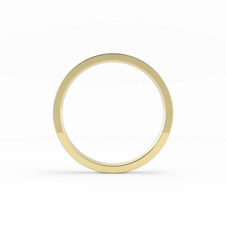 10K Yellow Gold 3mm  Flat Comfort Fit Wedding Band