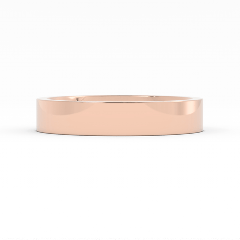 14K Rose Gold 4mm Flat Comfort Fit Wedding Band