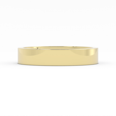 18k Yellow Gold 4mm Flat Comfort Fit Wedding Band