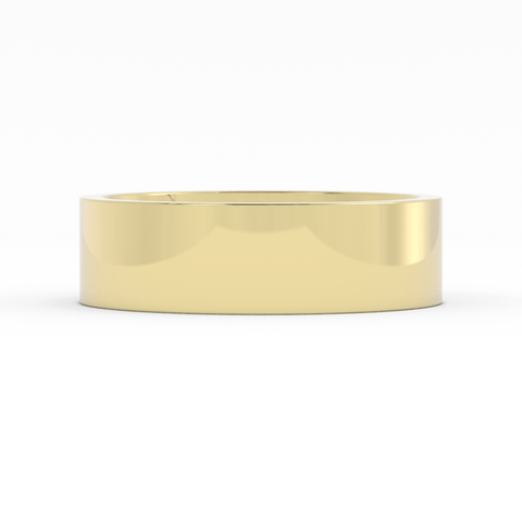 14K Yellow Gold 6mm Flat Comfort Fit Wedding Band