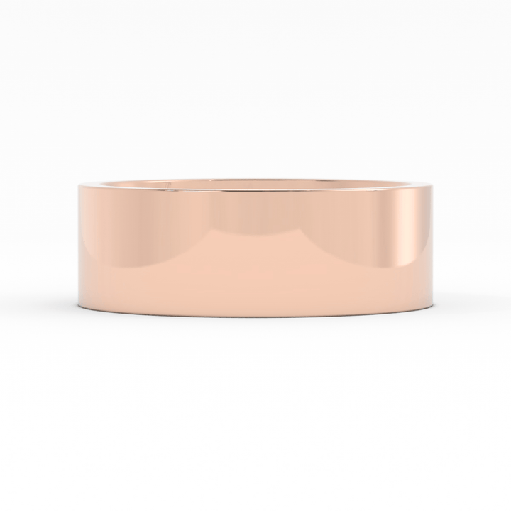 14K Rose Gold 7mm  Flat Comfort Fit Wedding Band