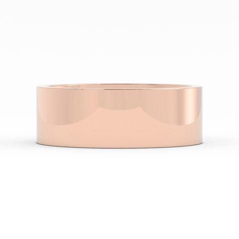 18K Rose Gold 7mm Flat Comfort Fit Wedding Band