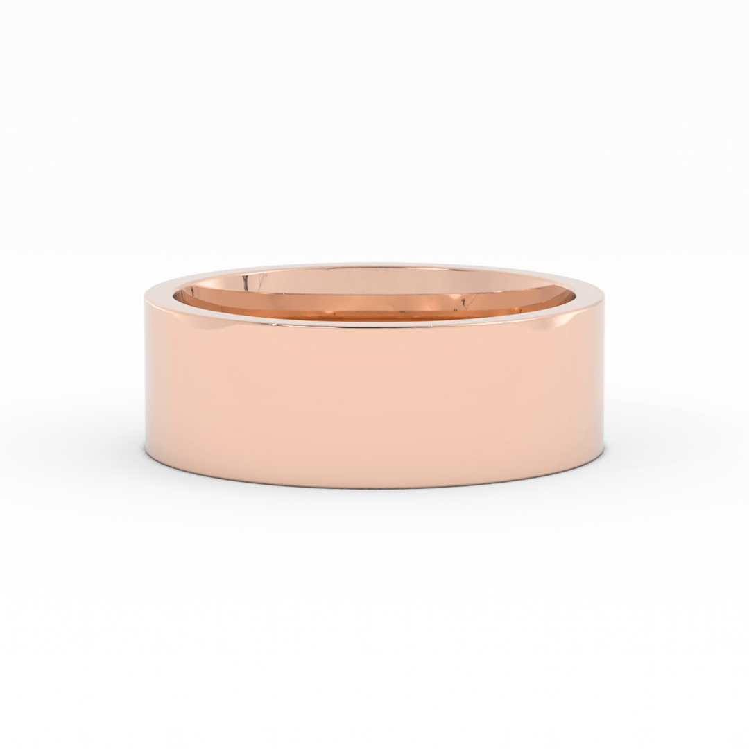 14K Rose Gold 7mm  Flat Comfort Fit Wedding Band