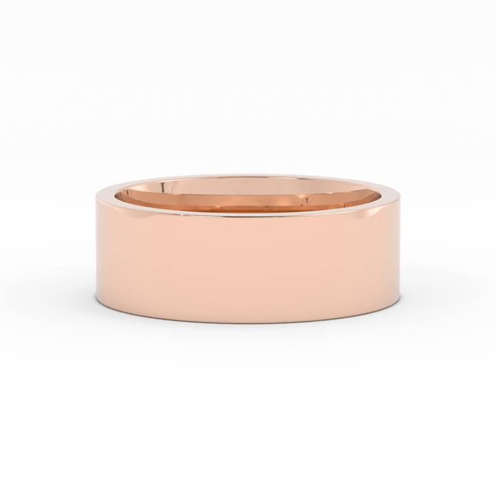 14K Rose Gold 7mm  Flat Comfort Fit Wedding Band